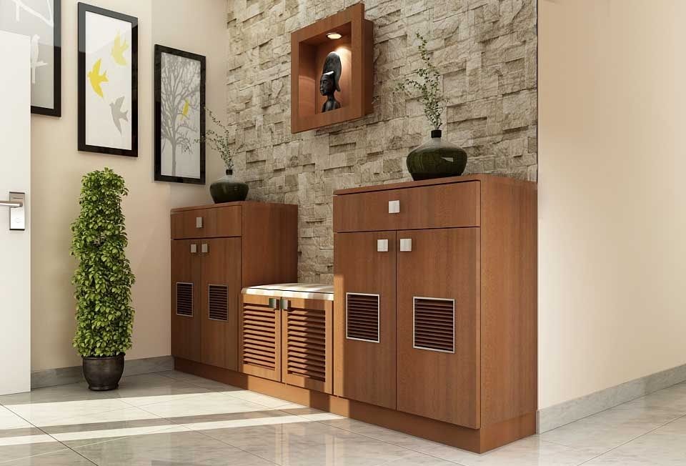 Tủ giày dép bằng gỗ ép giúp không gian nhà bạn trở nên sinh động và màu sắc hơn