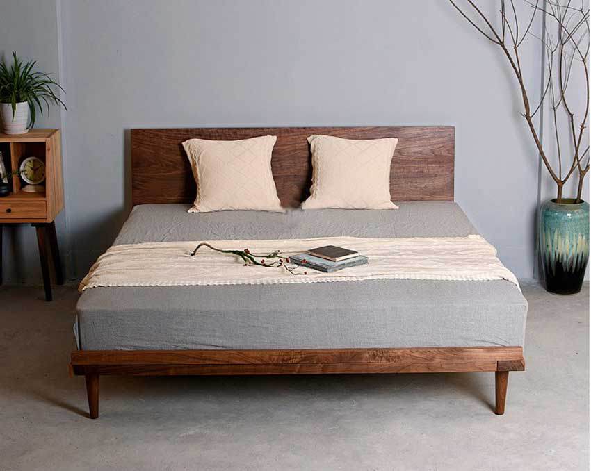 Mẫu giường ngủ kiểu Nhật gỗ tự nhiên THS 146