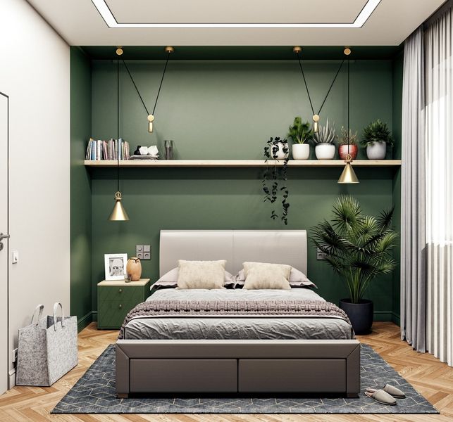 Decor cây xanh trong phòng ngủ