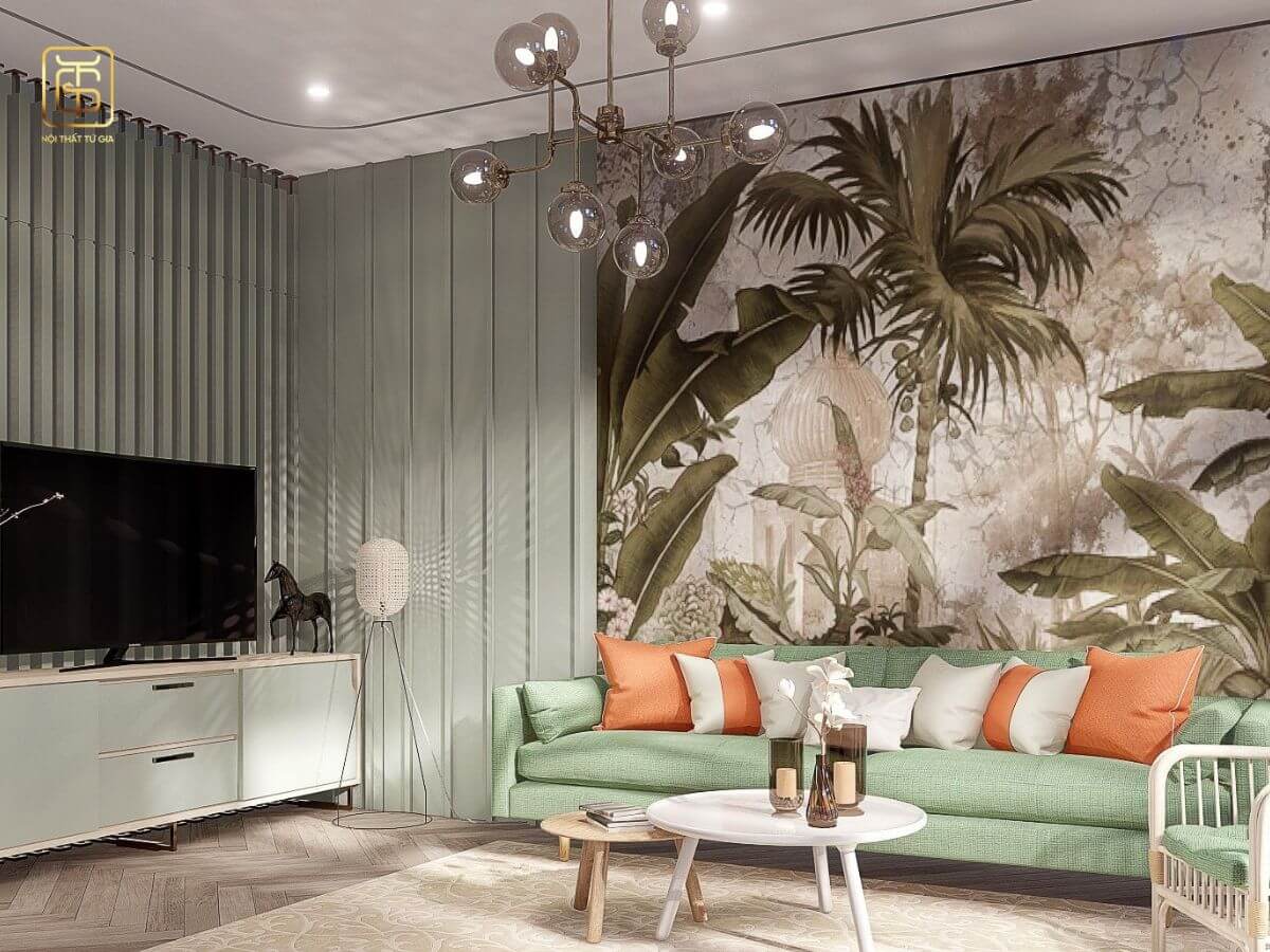 Thiết kế nội thất chung cư 50m2 theo phong cách tropical