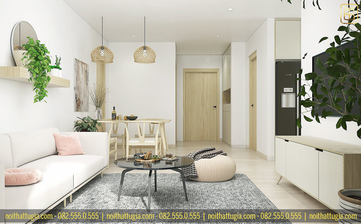 Thiết kế nội thất căn hộ chung cư với diện tích 54m2 phong cách Bắc Âu