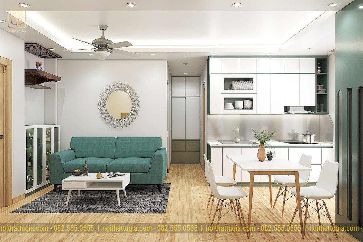 15 mẫu thiết kế nội thất chung cư 60m2 hiện đại và đầy đủ tiện nghi