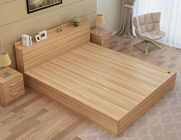 Giường ngủ bằng gỗ ghép thanh