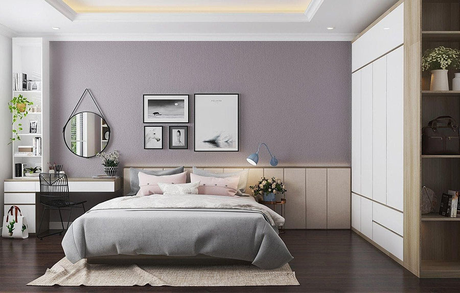 Trang trí phòng ngủ đẹp với tông màu trung tính