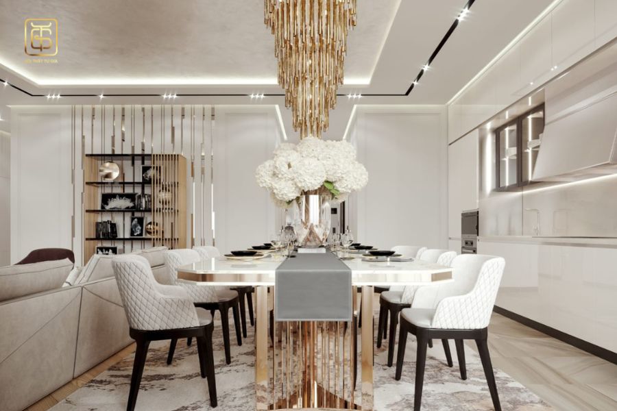 Mẫu thiết kế nội thất Luxury cho phòng ăn 