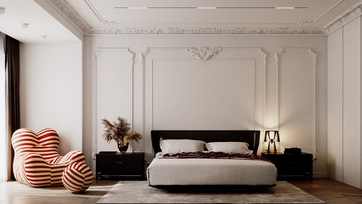 30 Mẫu thiết kế nội thất phòng ngủ tân cổ điển đẹp, sang trọng và đẳng cấp nhất 2022