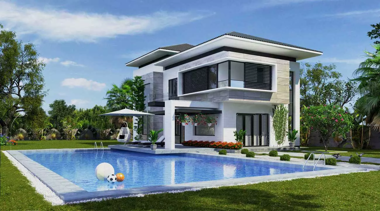 Thiết kế căn nhà thông minh, hiện đại khi có thêm bể bơi
