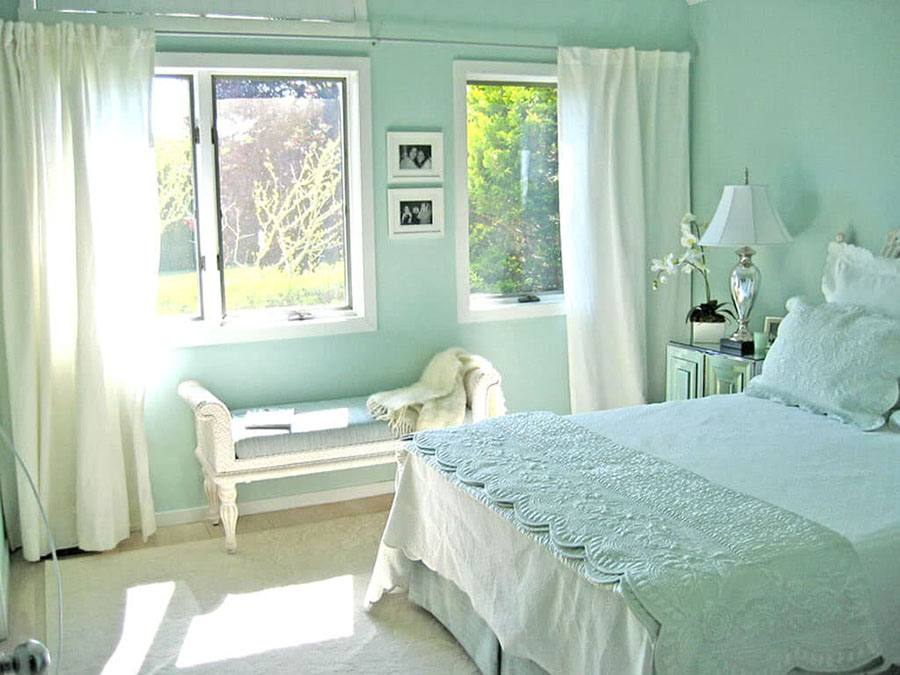 Sơn phòng ngủ màu xanh mint 
