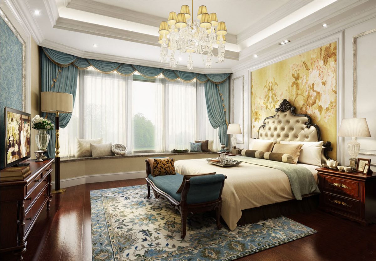 Thiết kế phòng ngủ phong cách tân cổ điển lãng mạn