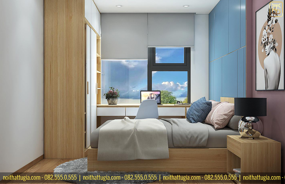 Thiết kế phòng ngủ 8m2 thì nên lựa chọn những đồ nội thất có kích thước nhỏ gọn và không quá cầu kì