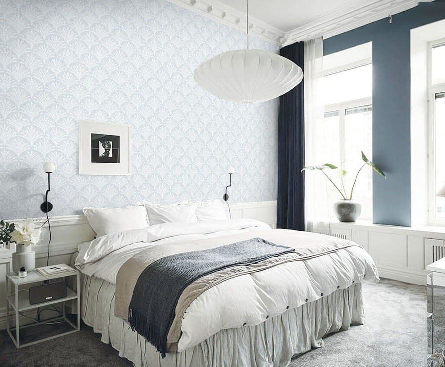 Trang trí phòng ngủ đơn giản bằng giấy dán tường