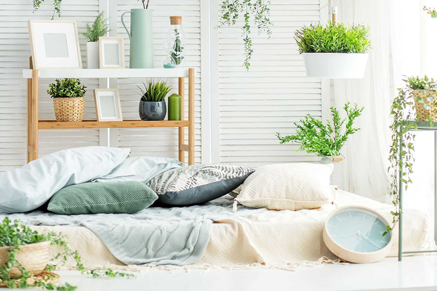 Tự trang trí decor phòng ngủ với cây xanh