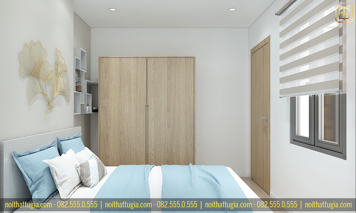 Thiết kế nội thất phòng ngủ chung cư 55m2 