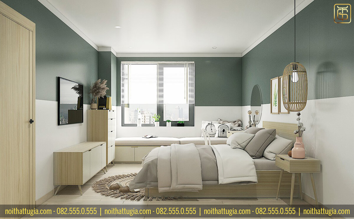 Thiết kế nội thất phòng ngủ master cho chung cư theo phong cách Scandinavian sang trọng và nhẹ nhàng