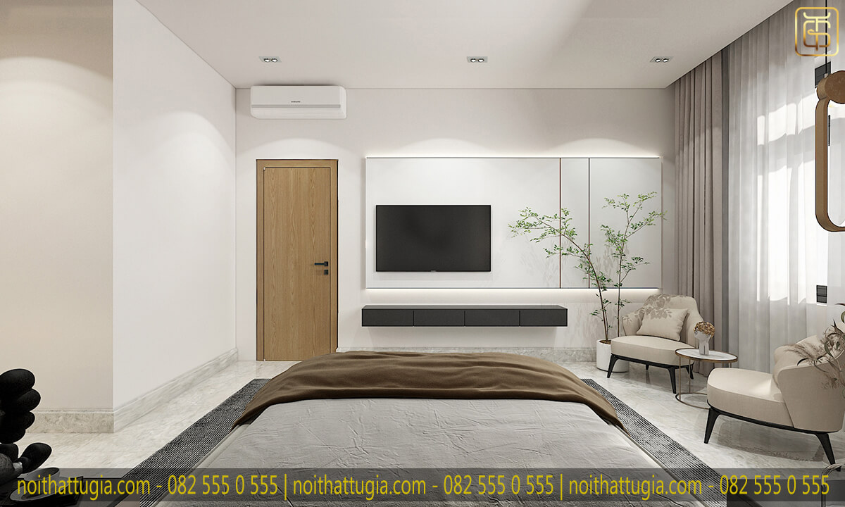 Thiết kế nội thất phòng ngủ master theo phong cách hiện đại được đại đa số các gia đình lựa chọn