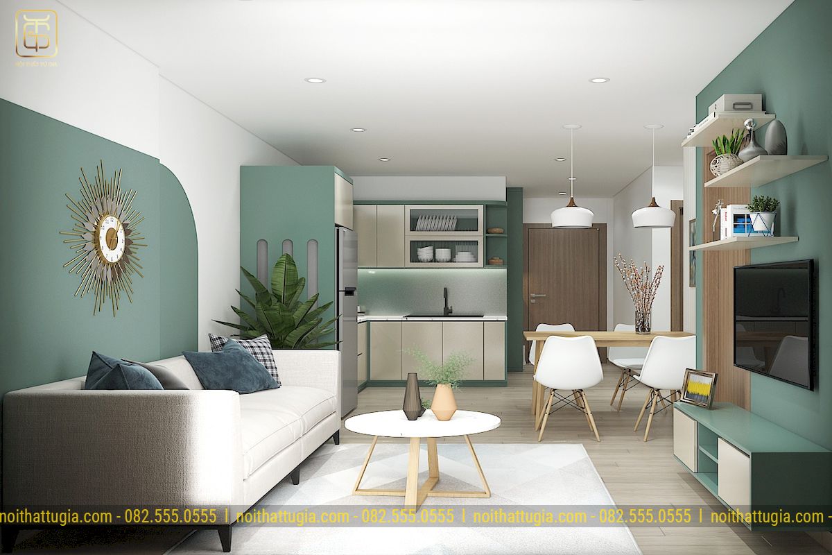 Điểm đặc biệt trong không gian căn hộ này là sự đơn giản trong thiết kế nội thất nhưng lại cực kỳ nổi bật với các kết hợp