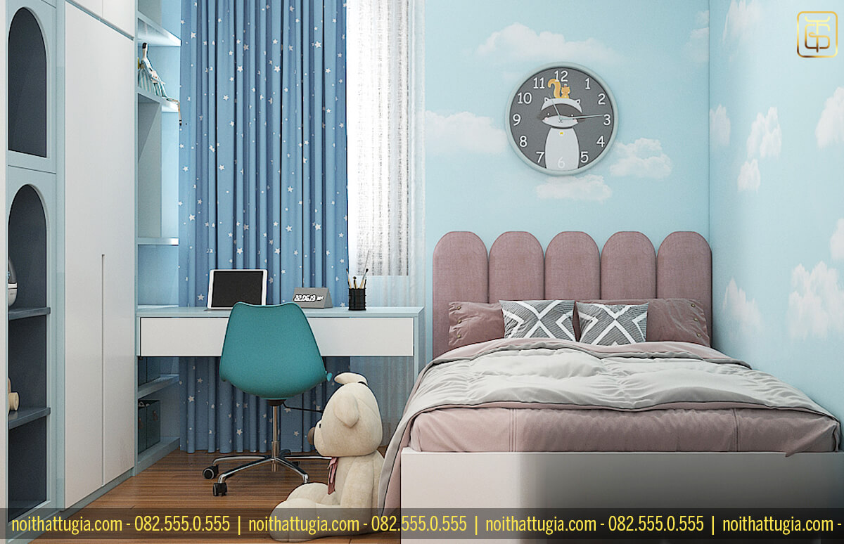 Phòng ngủ đơn giản, mộng mơ và tinh tế cho bé với sựu kết hợp của màu trắng - hồng