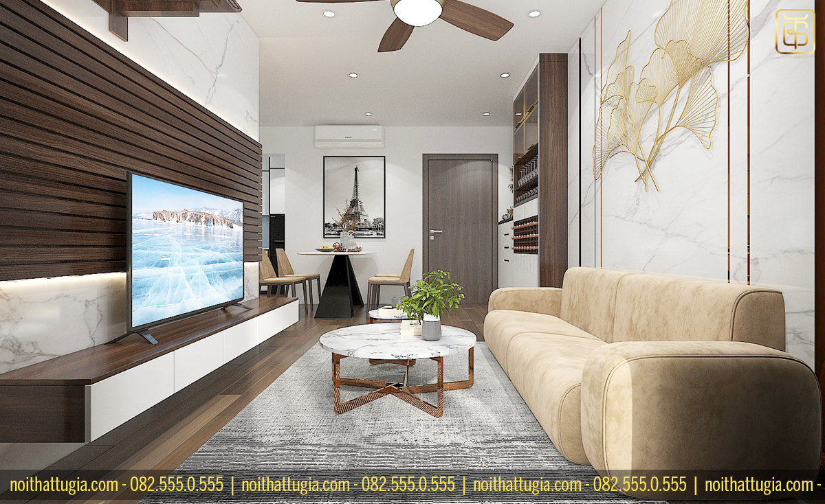 Thiết kế nội thất căn hộ 60m2 nên lựa chọn những đồ nội thất đơn giản và không quá cầu kì