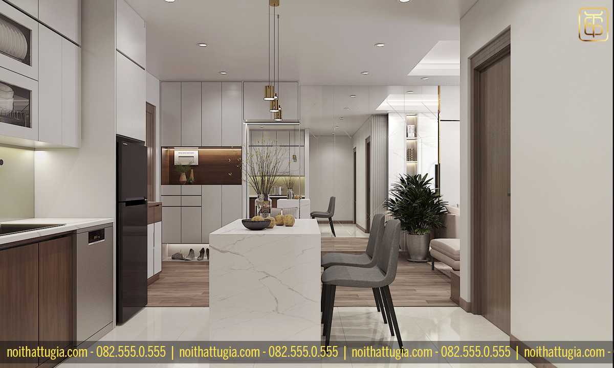 Thiết kế nội thất chung cư 70m2 phù hợp với sở thích và thói quen của chủ nhân