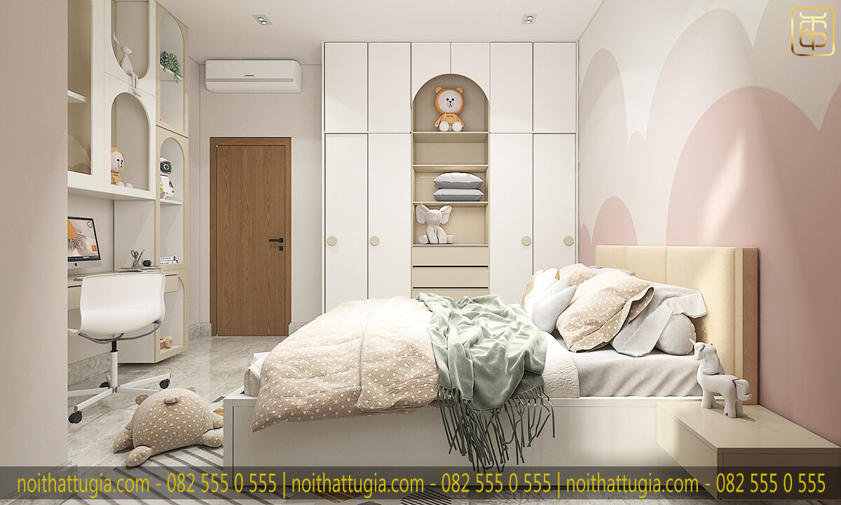 Với những không gian phòng ngủ màu hồng thì các đồ nội thất thường theo phong cách nhẹ nhàng và thoải mái