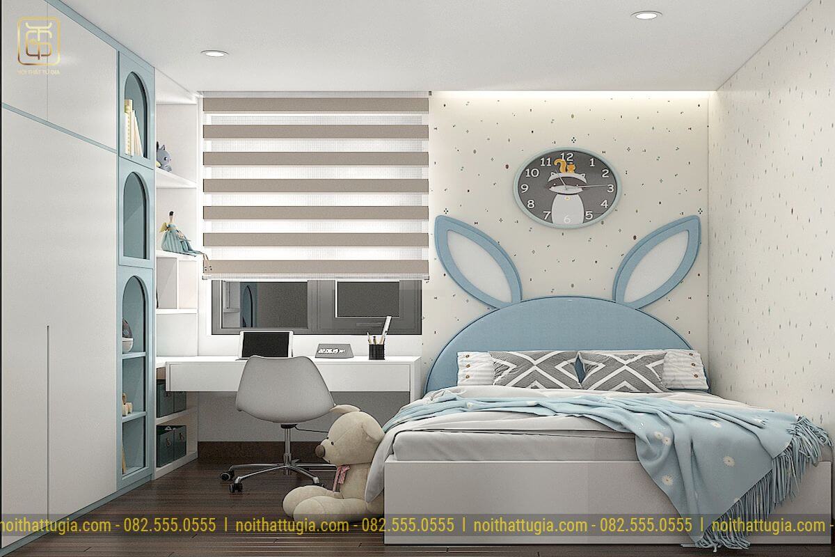Thiết kế nội thất phòng ngủ bé gái 15 tuổi theo phong cách hiện đại với đồ nội thất không quá cầu kì