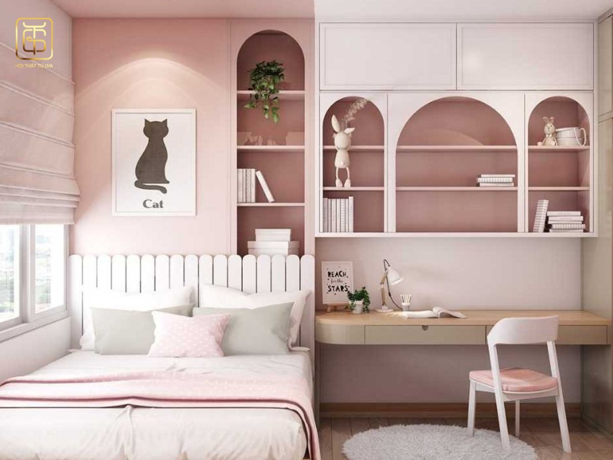 Phòng ngủ bé được thiết kế hợp lý vừa thẩm mỹ vừa đảm bảo công năng