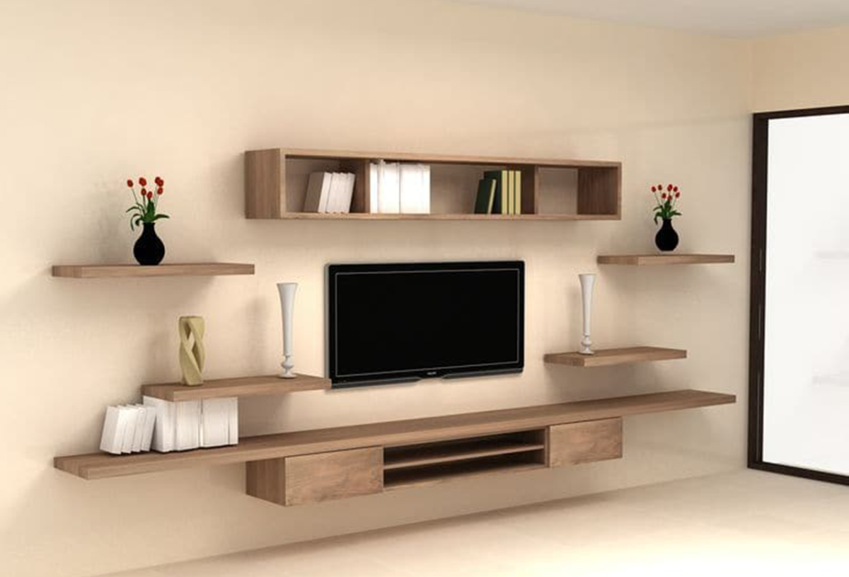Thiết kế kệ tivi bằng gỗ sồi được ưa chuộng sử dụng