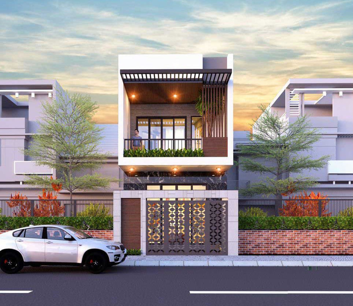 Thiết kế nhà đẹp 2 tầng 7×12 hiện đại đơn giản mái bằng anh Phong 2022
