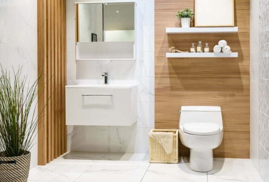 Thiết kế nội thất nhà vệ sinh đầy đủ thiết bị cơ bản đến cao cấp