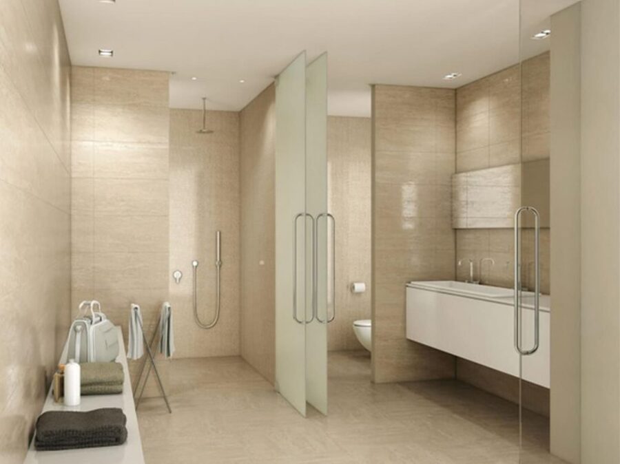 Cách bố trí hệ thống nội thất phòng tắm căn hộ 85m2