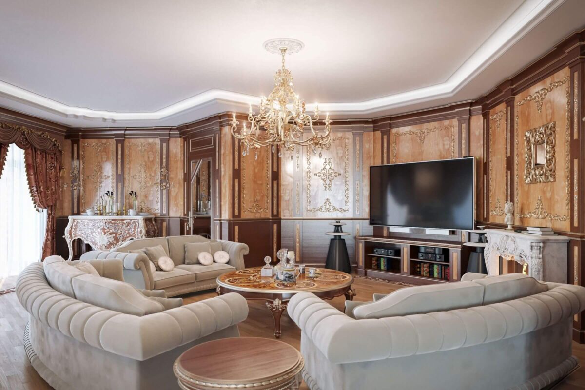 Thiết kế phòng khách đẹp cho biệt thự phong cách Luxury