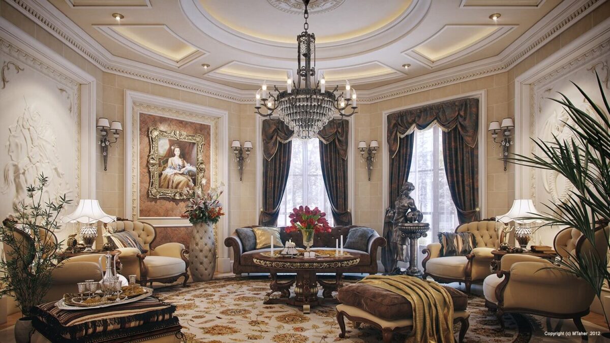 phòng khách đẹp cho biệt thự phong cách Luxury