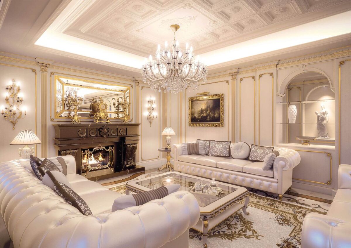 Mẫu thiết kế nội thất phòng khách theo phong cách Romanticism