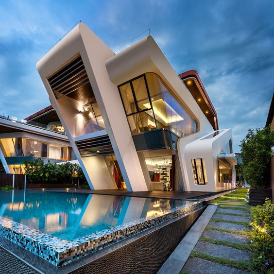 Thiết kế kiến trúc villa, khách 