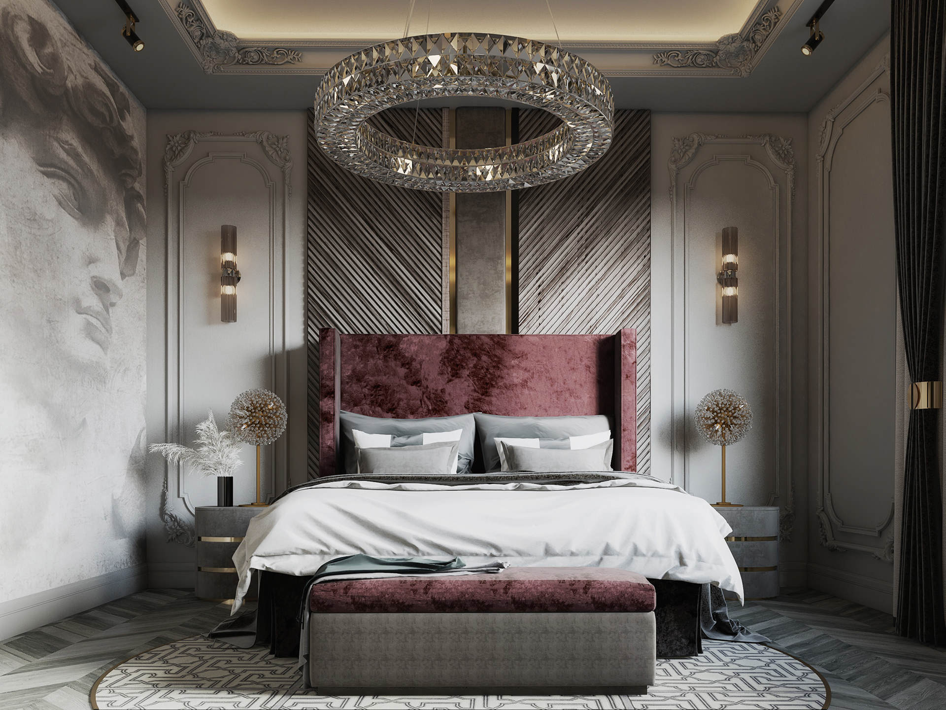 Giường ngủ tân cổ điển với vẻ đẹp pha trộn giữa nét hoài cổ và sự hiện đại