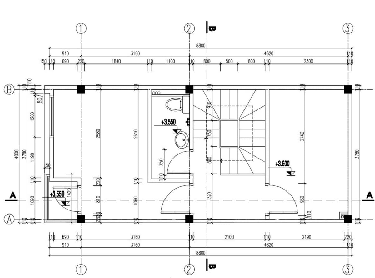 Bản vẽ thiết kế nhà 1 tầng diện tích 4x8m