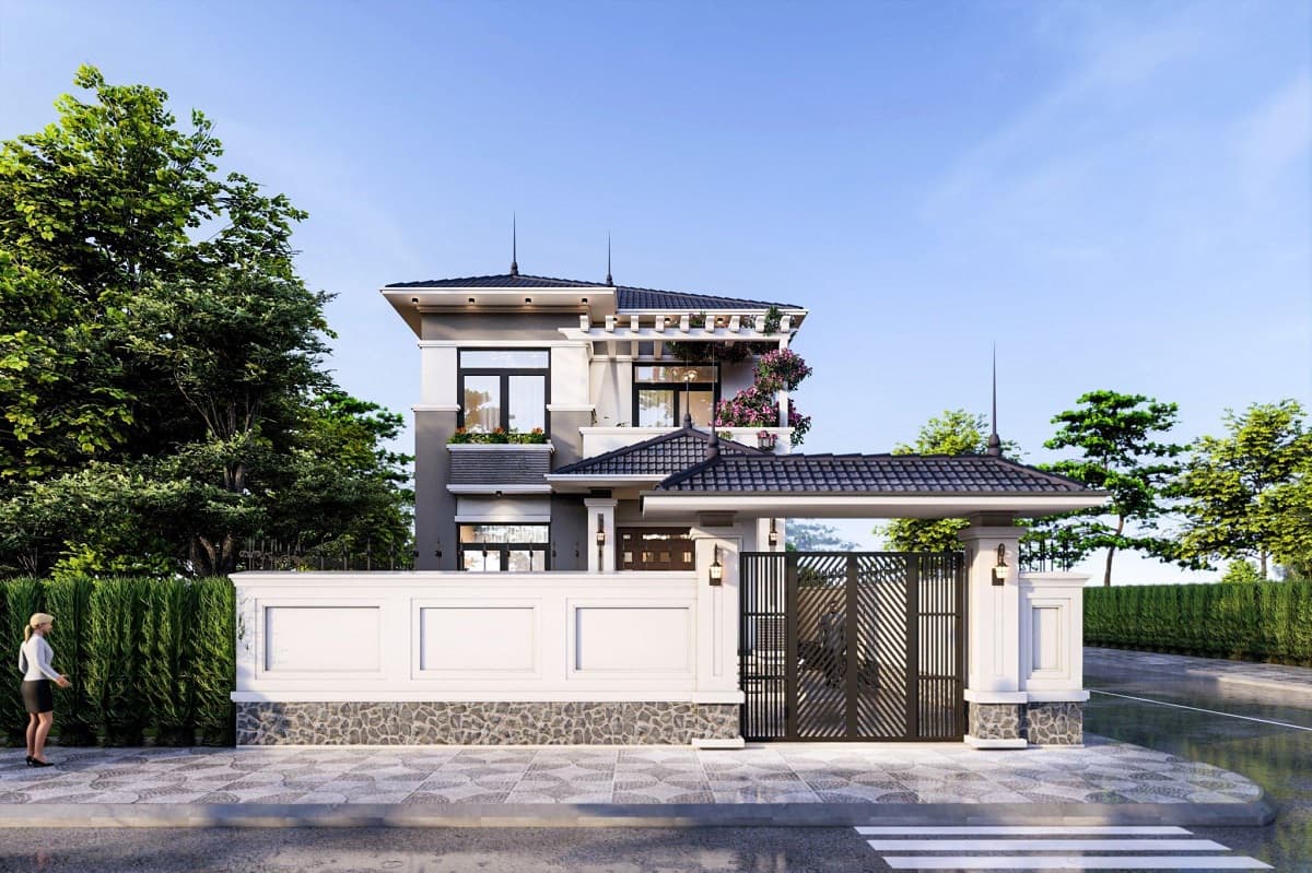 Mẫu mái cổng nhà đẹp kiểu Nhật hiện đại, sang trọng