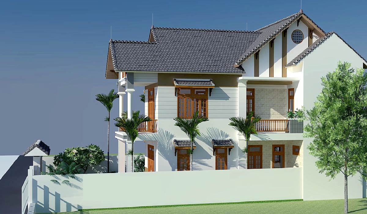 Thiết kế mẫu nhà mái Thái 2 tầng theo phong cách phù hợp