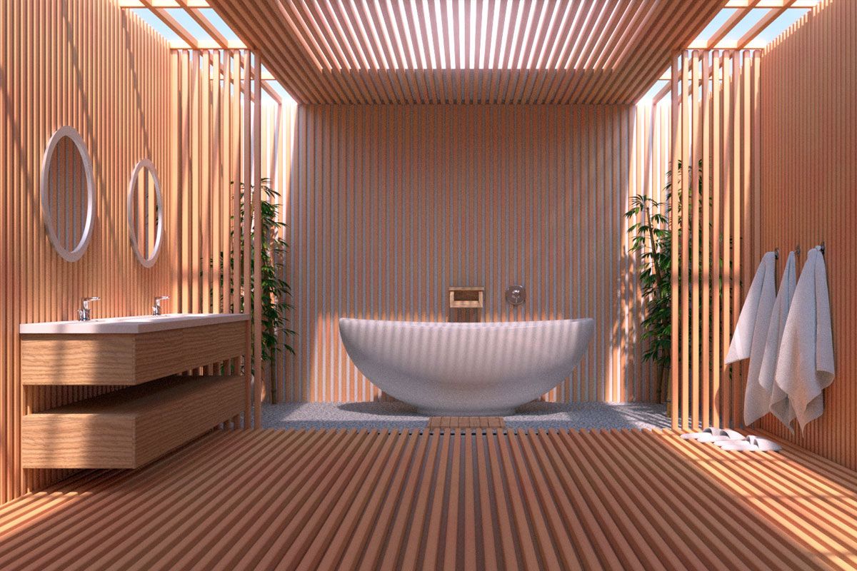 Phòng tắm thiết kế kiểu Nhật