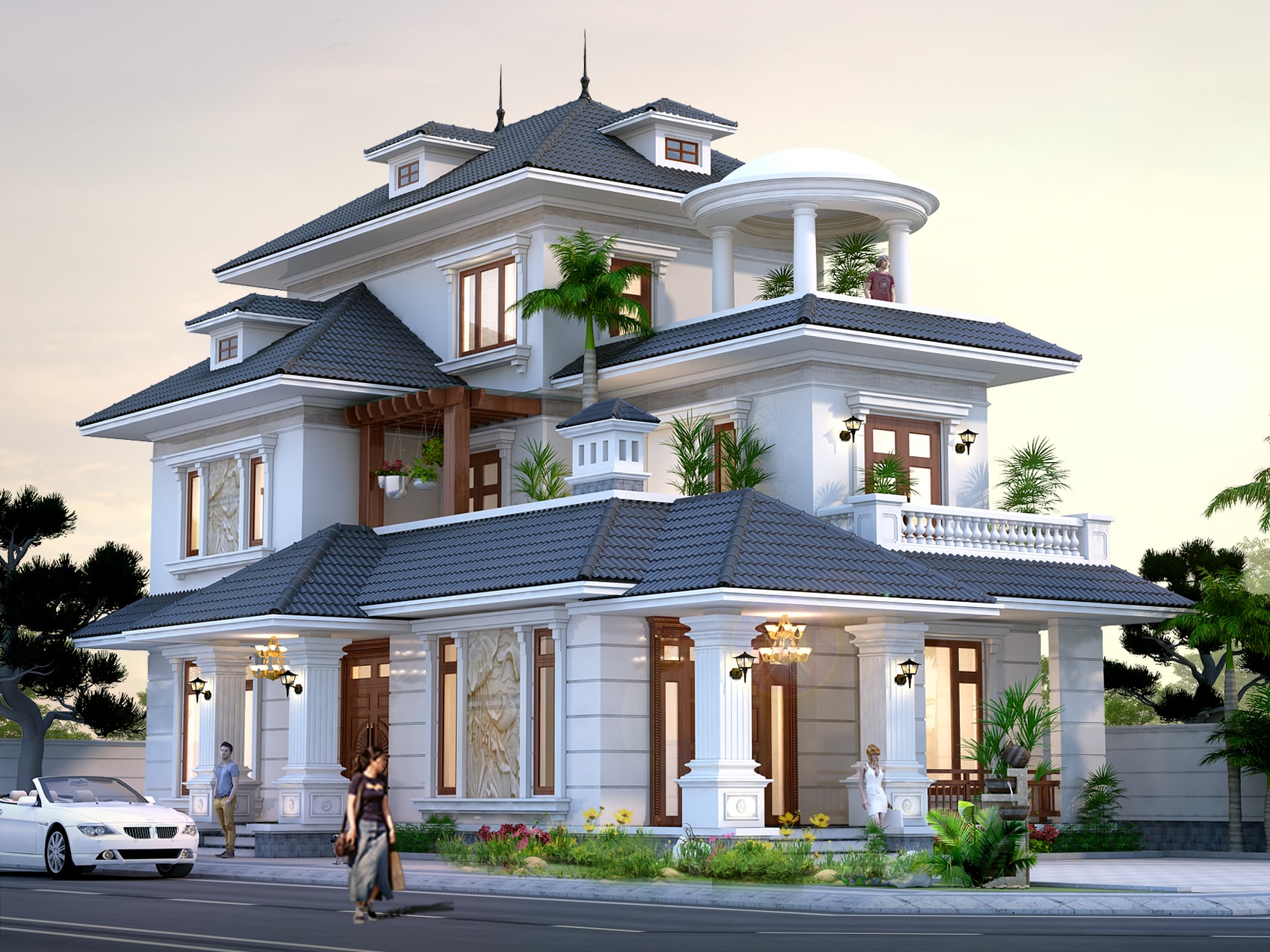 Phong cách thiết kế nhà mái Thái 3 tầng phù hợp