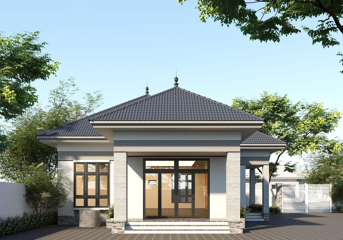 Nhà mái Nhật 3 phòng ngủ 1 tầng đảm bảo đầy đủ tiện nghi cho không gian sống của gia đình bạn