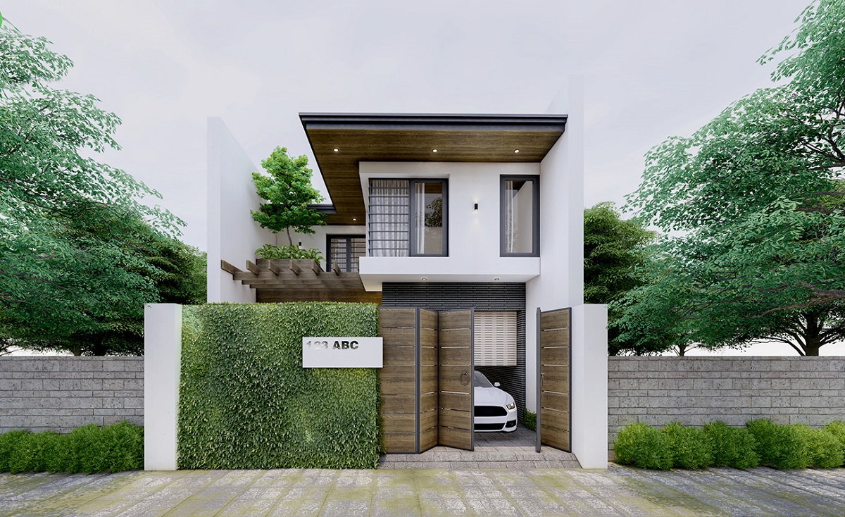 Thiết kế khu vực gara ô tô cân xứng với căn nhà