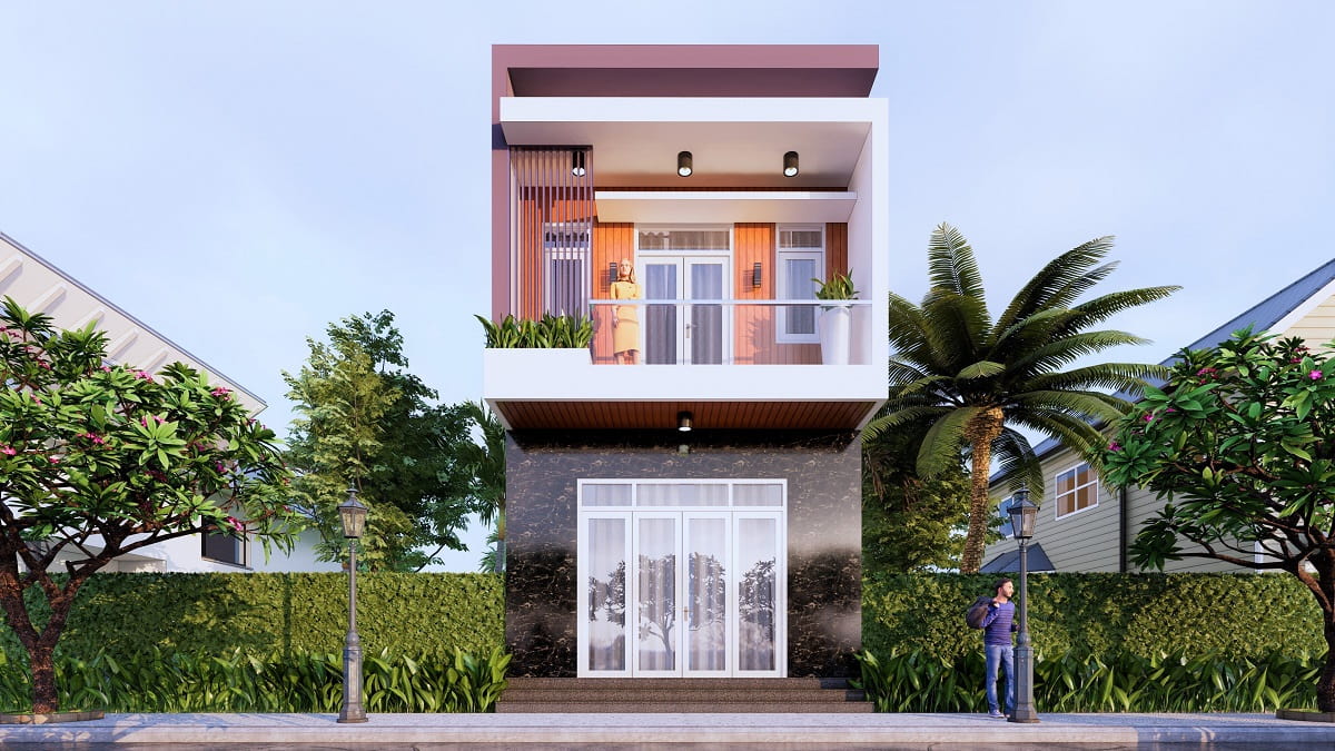 Những mẫu nhà nhỏ đẹp 35m2 thiết kế 2 tầng đơn giản