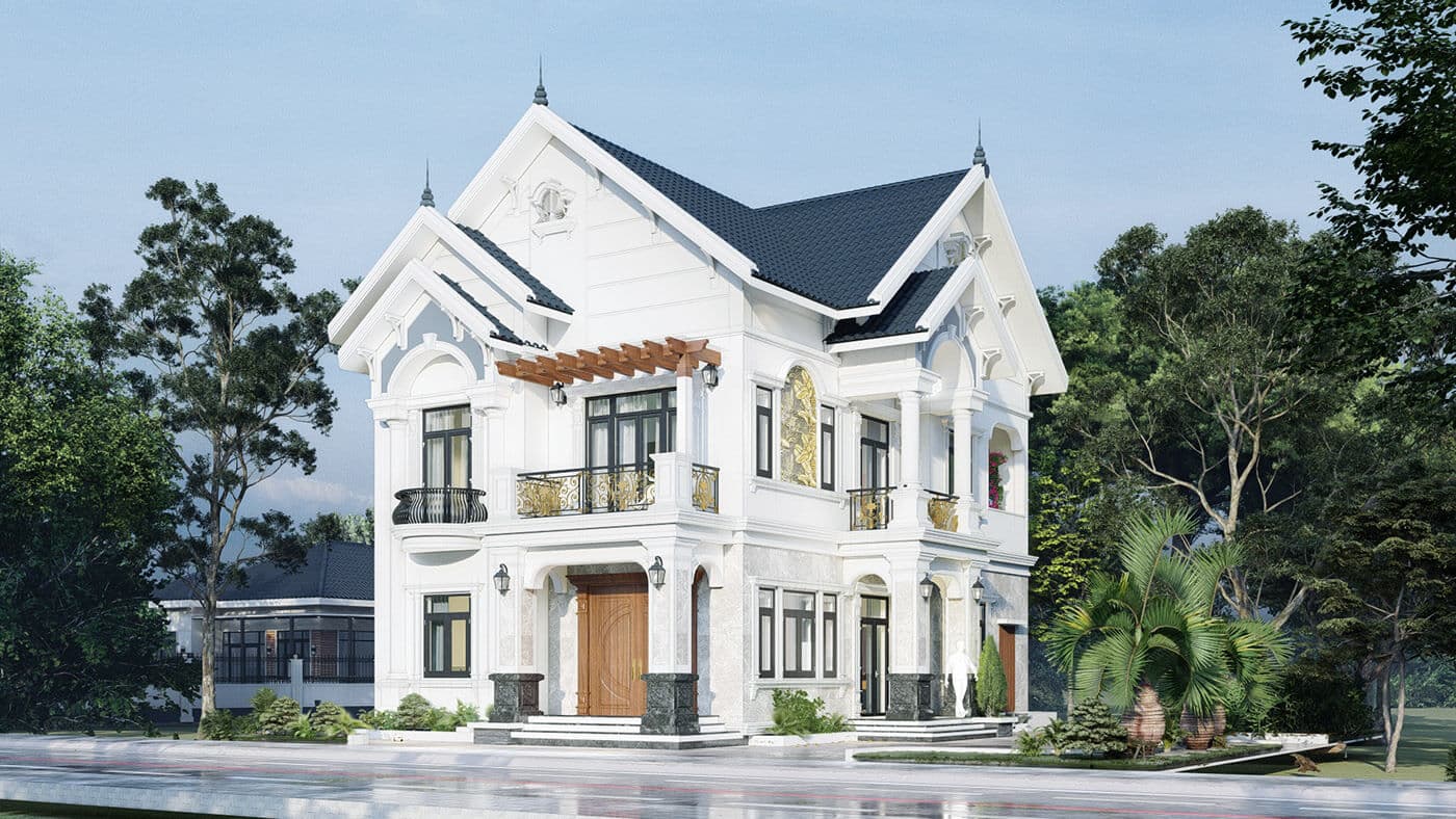 Biệt thự mái Thái 2 tầng tân cổ điển thu hút với kiến trúc độc đáo