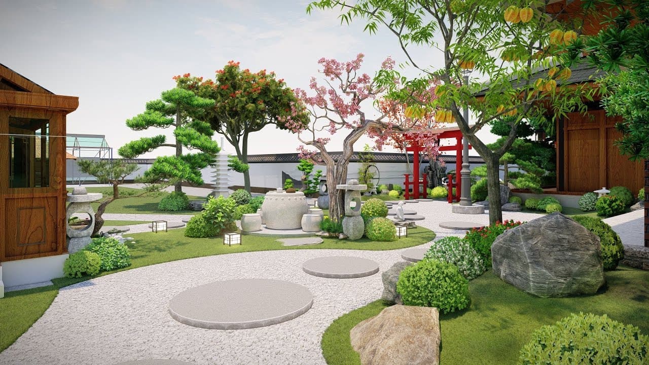 Tham khảo mẫu nhà vườn kiểu Nhật theo phong cách Karesansui 