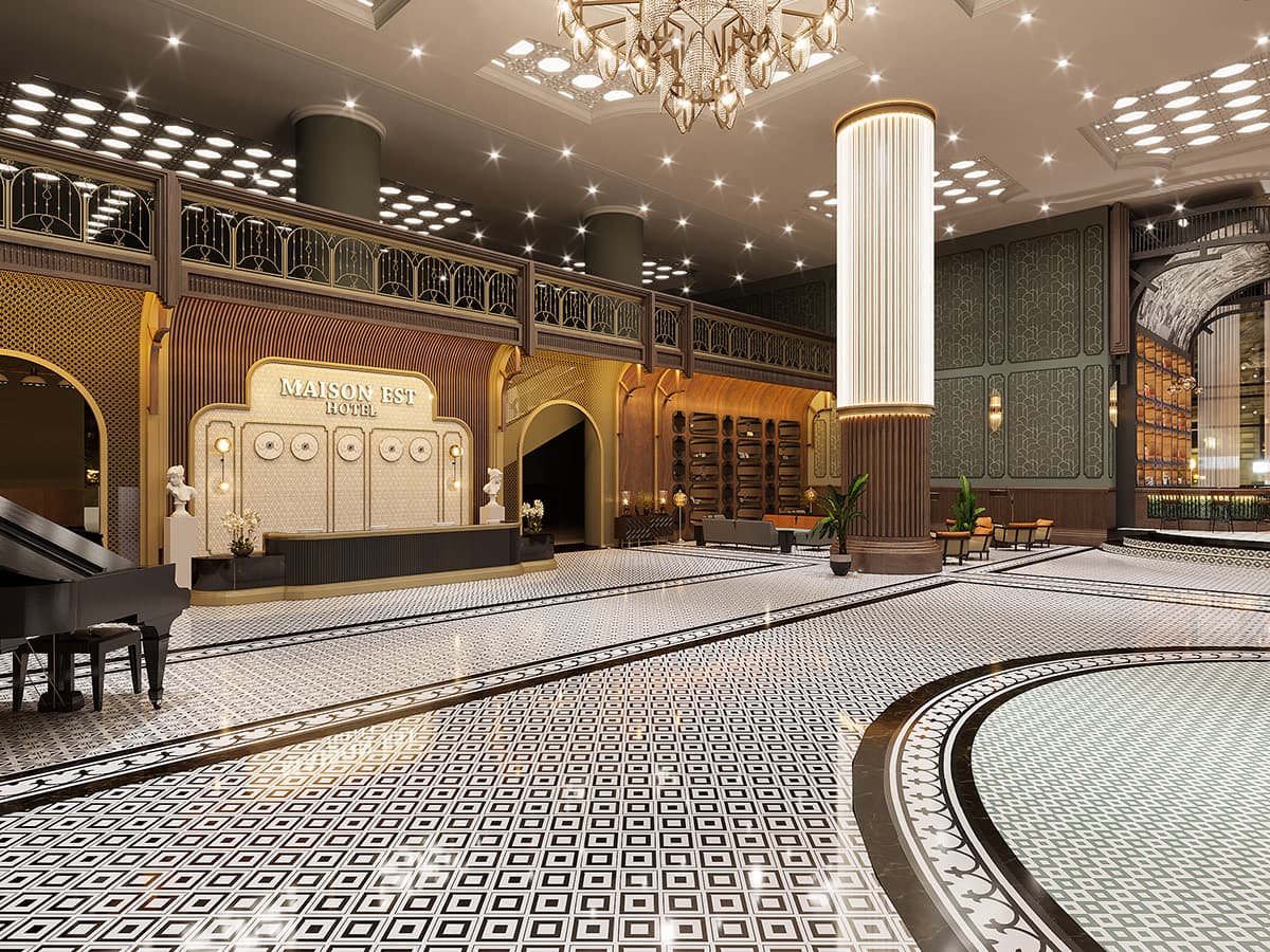 Tham khảo thiết kế khách sạn 3 sao theo phong cách Indochine 