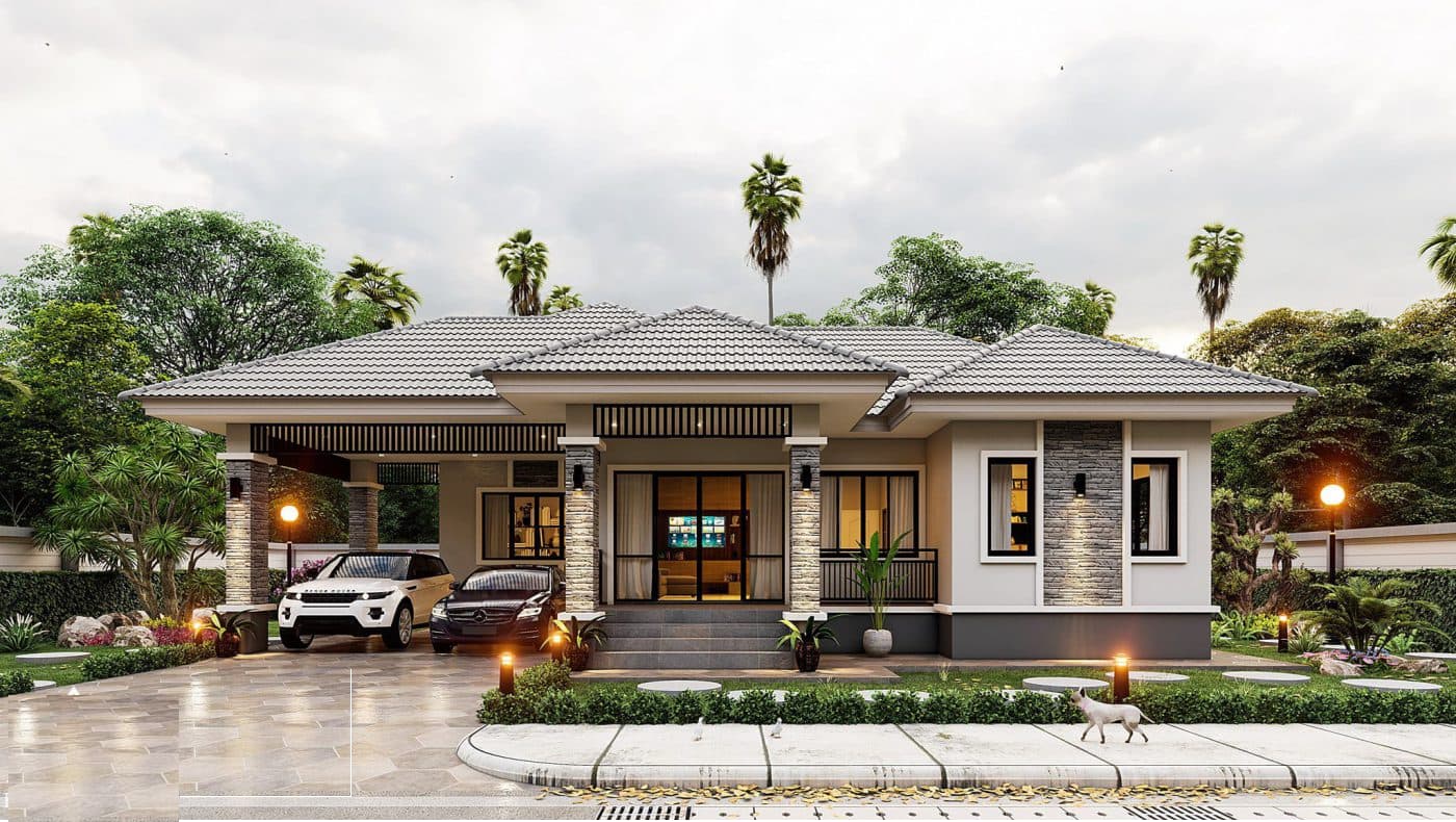 Kiến trúc hiện đại của nhà vườn mái Thái mang đến thẩm mỹ cho căn nhà