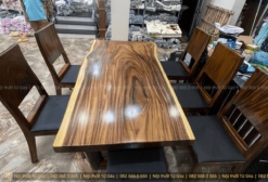 bàn ăn gỗ me tây 6 người ngồi – BBA086