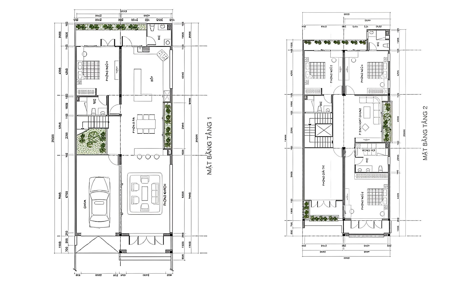 Bản vẽ chi tiết thiết kế nhà ngang 8m dài 20m phong cách biệt thự 2 tầng sang trọng