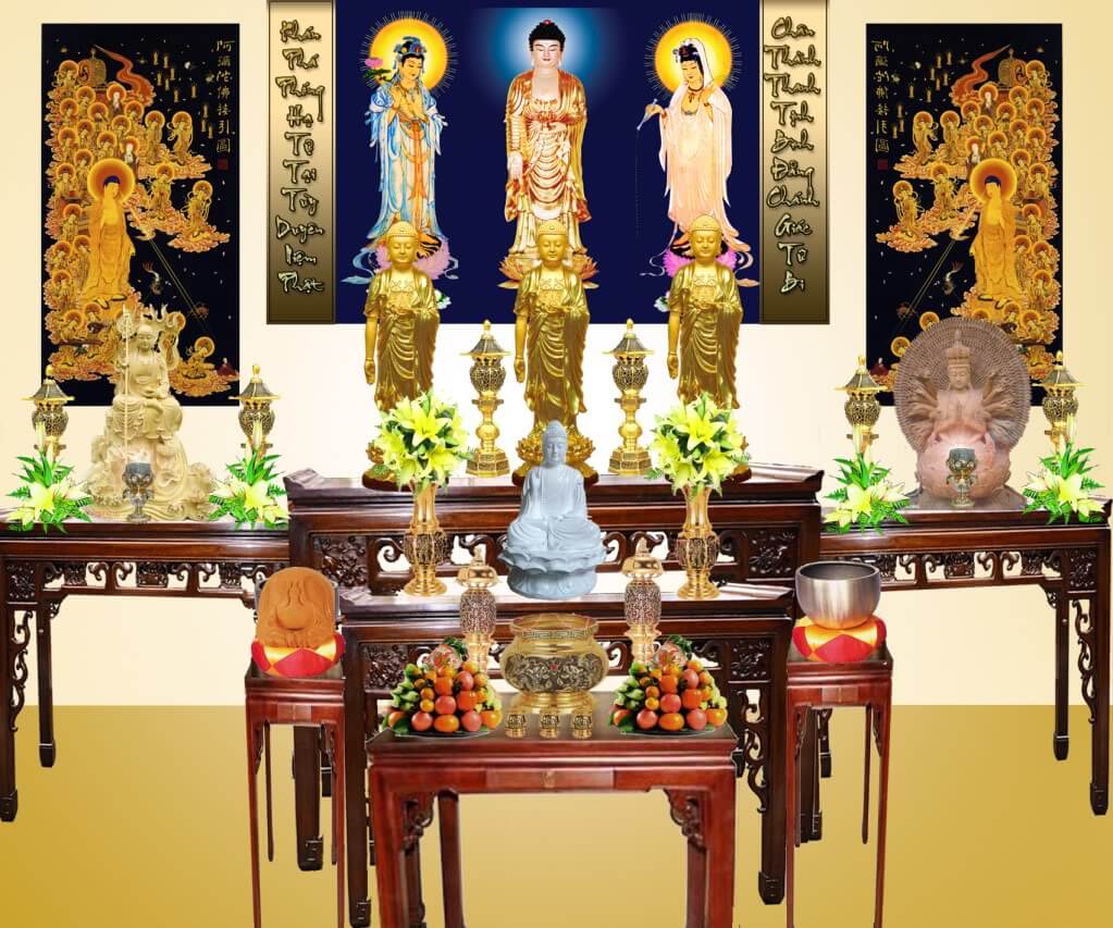 Kích thước bàn thờ Phật đẹp, mang lại may mắn, tiền tài cho gia chủ